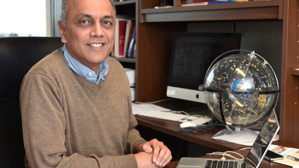 Shashi Kanbur in his Shineman Center office