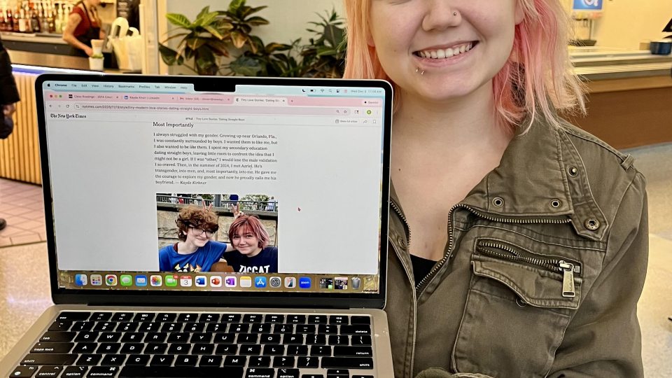 Freshman creative writing major Kayde Knorr with a successful publication in the New York Times