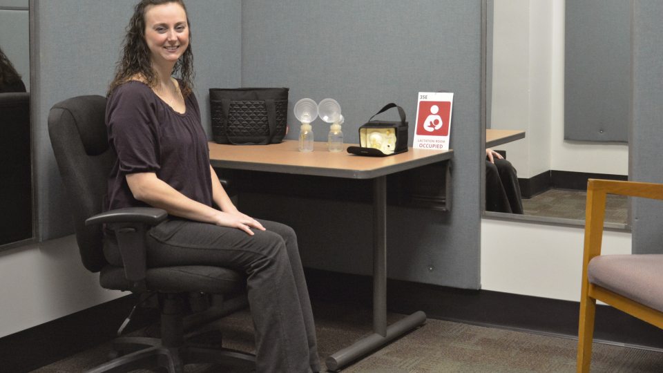 Selena Miller in new lactation room