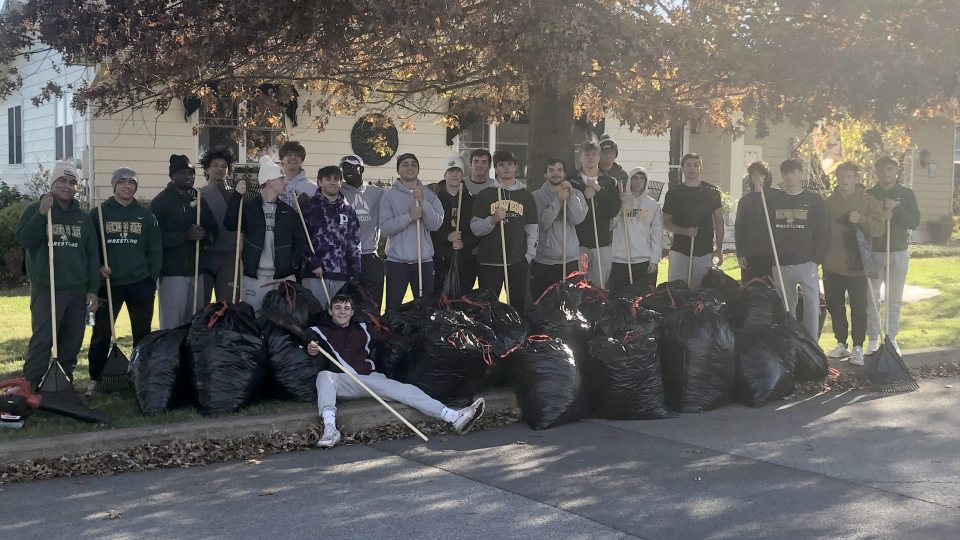 On Sunday, Nov. 3, SUNY Oswego student-athletes demonstrated their commitment to community service by raking over 50 yards of senior citizens in the Oswego community.