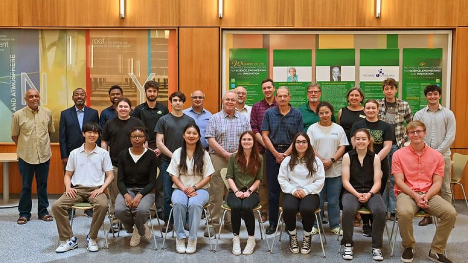 Three alumni returned to Oswego to meet with science students and faculty and to hear student presentations on July 10.