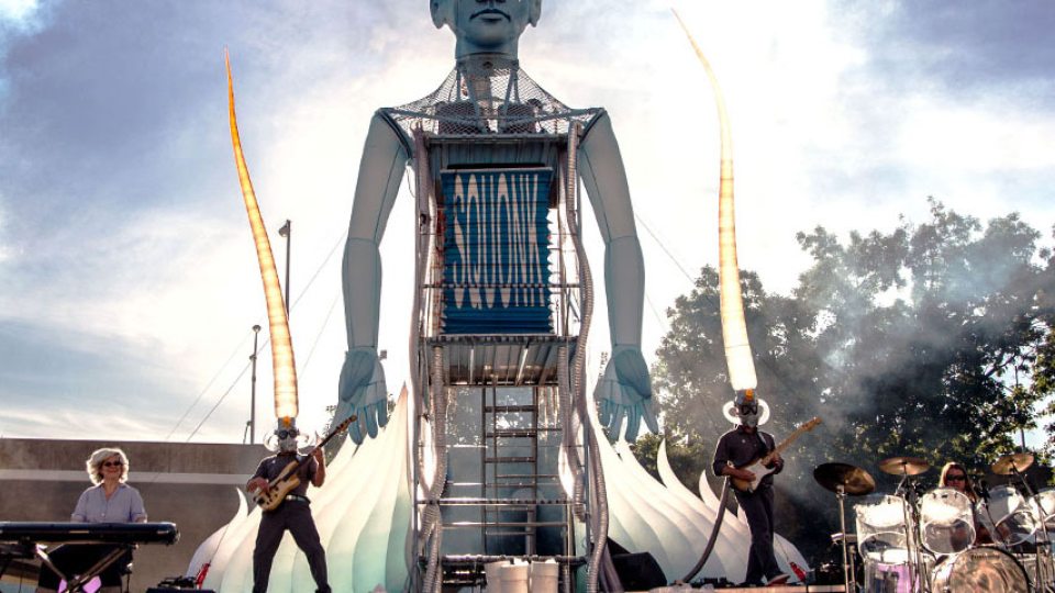 Air flow, music, sound effects and performance art constitute the Squonk Opera staging of Pneumatica