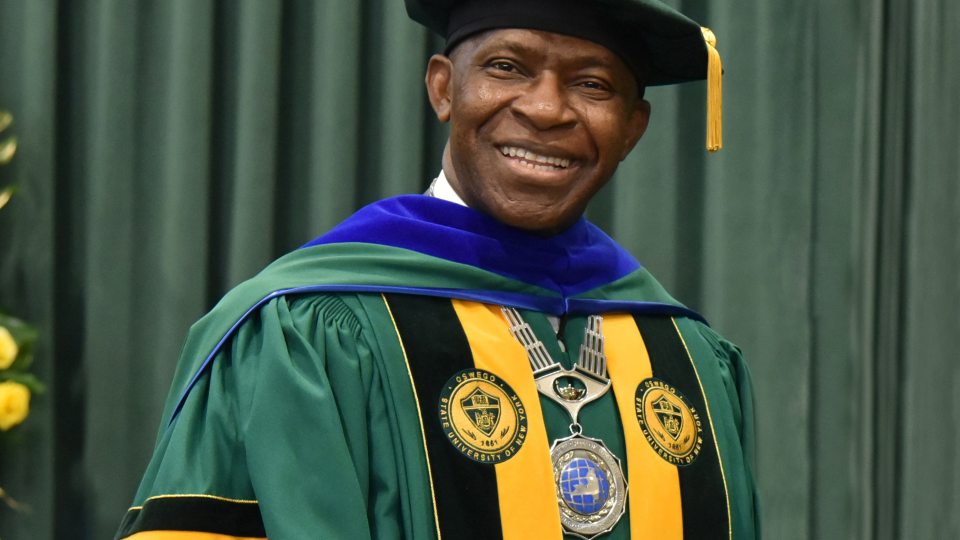 President Peter O. Nwosu at the December 2023 Commencement