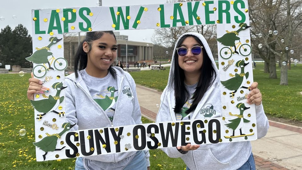 Students like It's On Oz intern Rosely Paulino (left, with fellow team member Mariely Torres) have benefited from the Internship Impact Fund that will provide paid internships to at least 155 Oswego students per year, thanks to SUNY support.