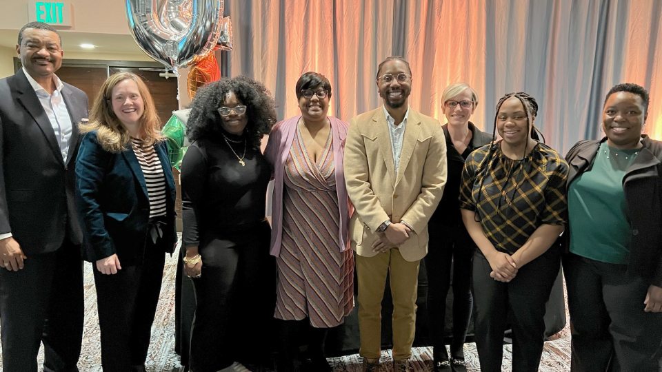 Students, faculty and administrators from SUNY Oswego attending the Syracuse City School District Educational Foundation Recognition Breakfast