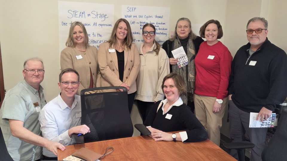 Deans from Extended Learning and the College of Communication, Media and the Arts, along with faculty and staff, recently visited the Syracuse STEAM School to explore partnerships in broadcasting, music, theatre and dance.