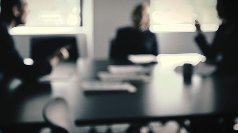 Still from movie showing a blurred-out animated conversation