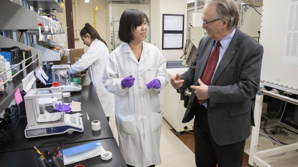 M. Stanley Whittingham works in a Binghamton lab