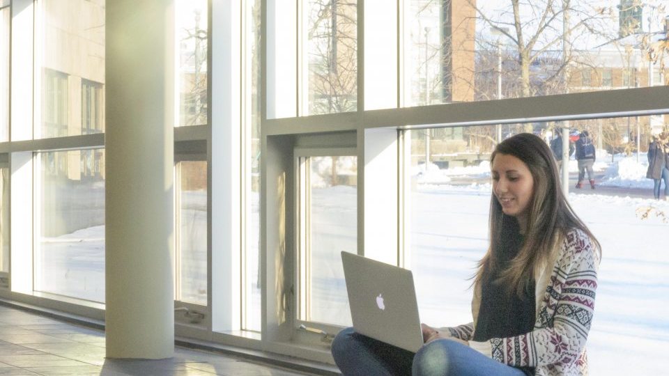 Student on a laptop