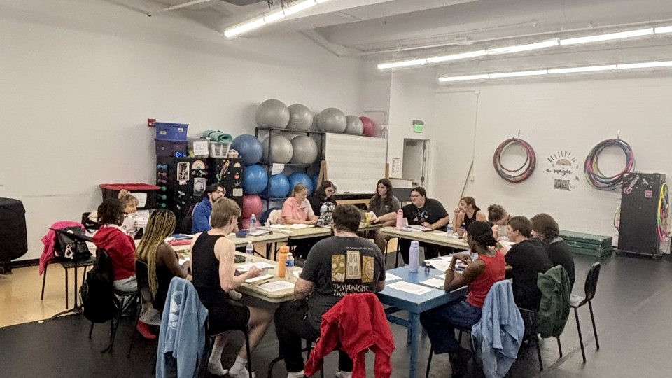 Cast and crew for "The Appliance Department" in an earlier reading and development session. 