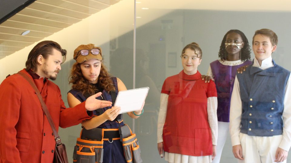 Performances of the original theatre production "The Appliance Department" are among the highlights of Family and Friends Weekend, Oct. 16 to 18. From left are performers Nicholas Trinca, Roni Monroe, Tati Copp, Tara Turton and Jevin Ray. 