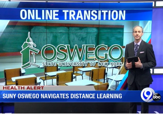 NewsChannel 9 segment features Oswego's preparation for distance learning.