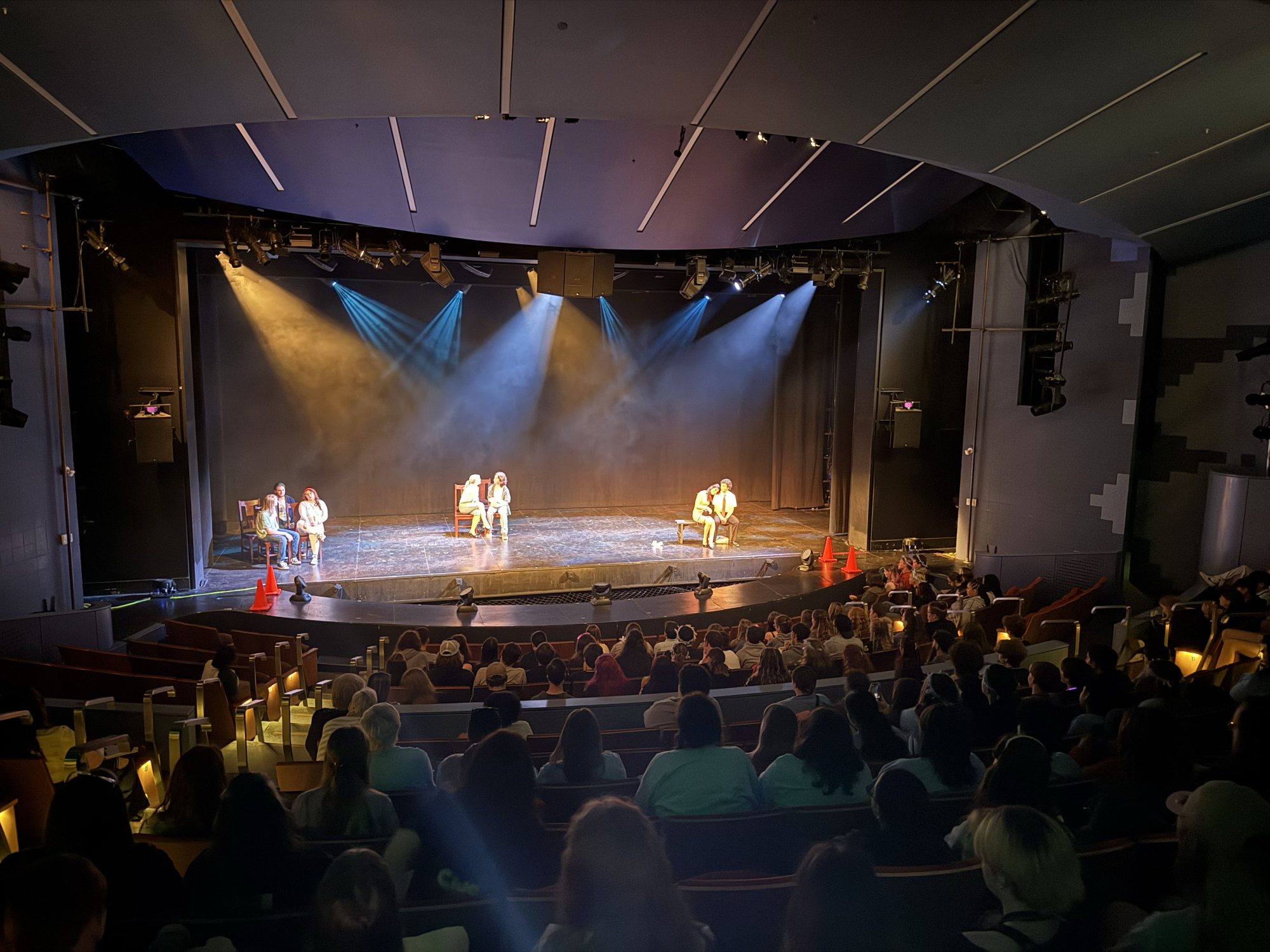 Hundreds of high school students take in a performance in Waterman Theatre during Dramafest