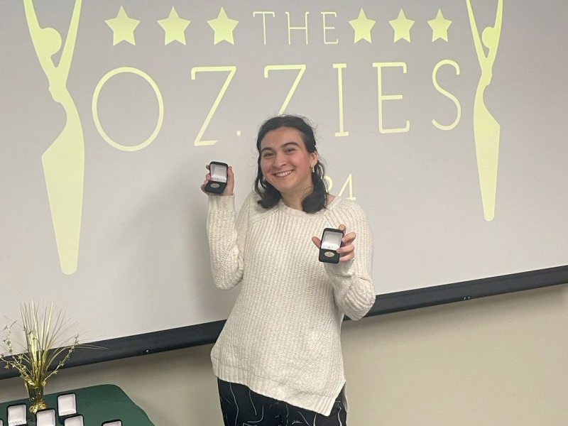 Katie Karlen with Ozzies awards