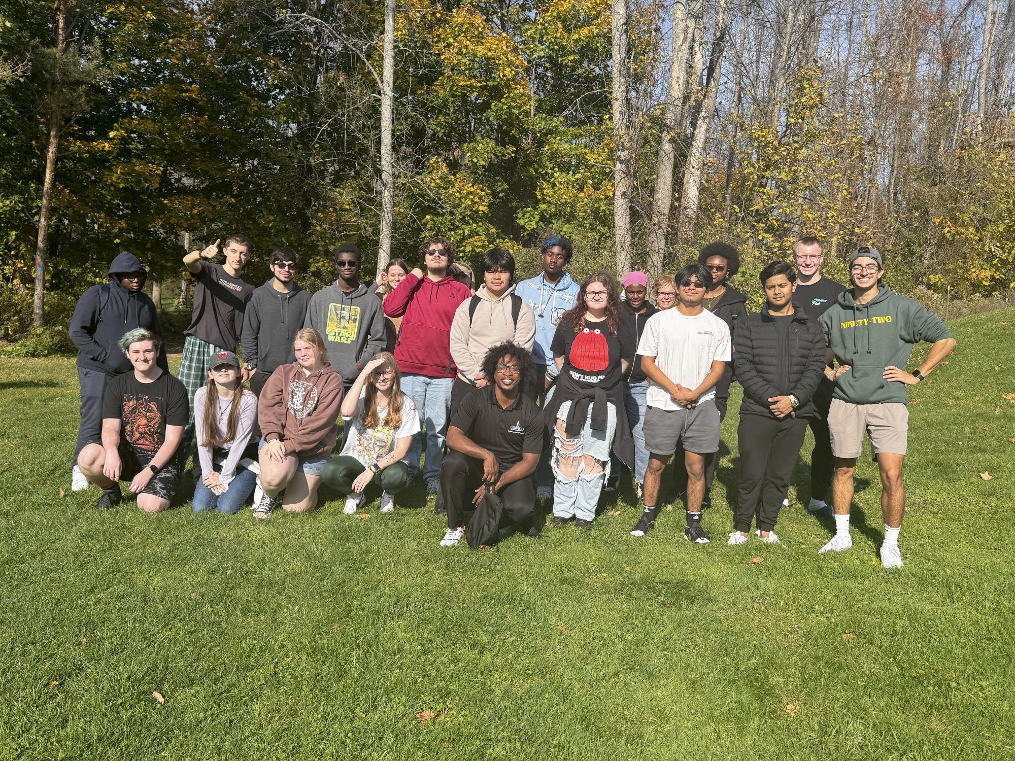 Students in the Live Well Living Learning Community gather at Rice Creek Field Station