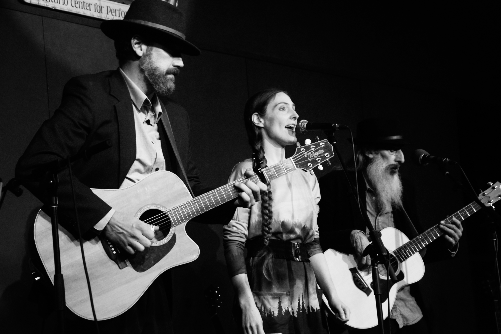 The Fire Within consist of, from left, David Alexander, music faculty member Juliet Forshaw and Michael Judge, shown performing live.