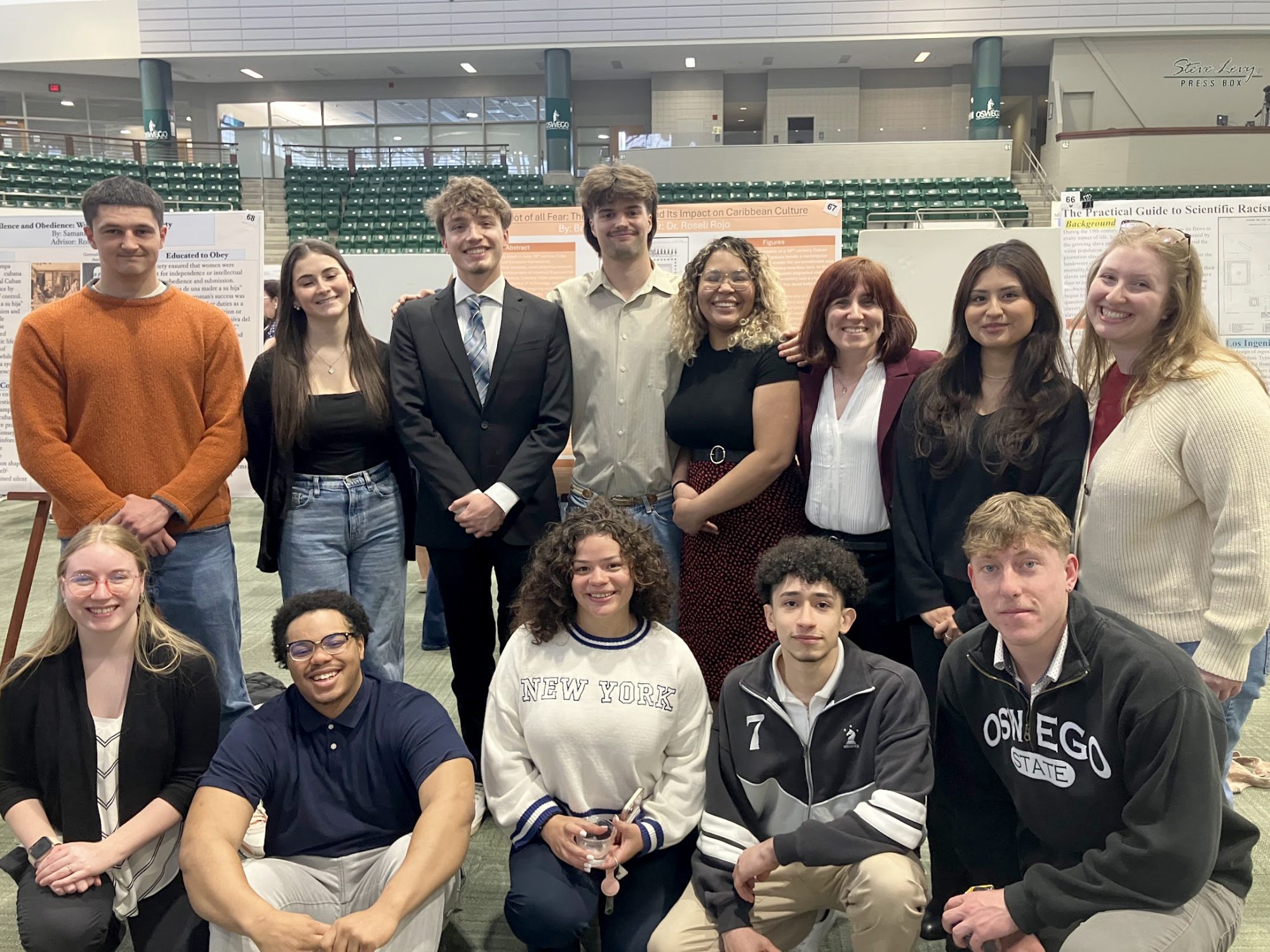 Sudents from Spanish 395/495, "The Caribbean in Colonial Times" participated in Quest 2025 presentations.