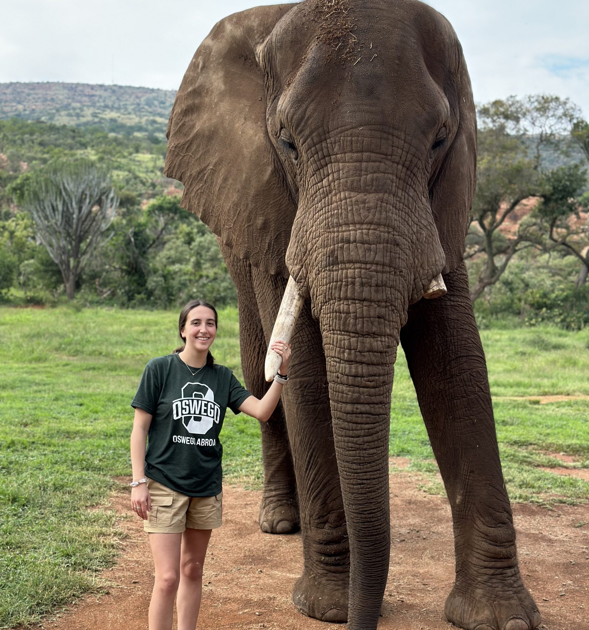 Many Oswego students have benefited from study-abroad opportunities, such as Hannah McCullough, who studied abroad on the faculty-led South Africa (Bela-Bela) Winter 2024 program.