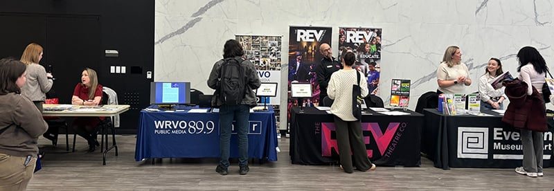 Communication, Media and the Arts Career Showcase booths