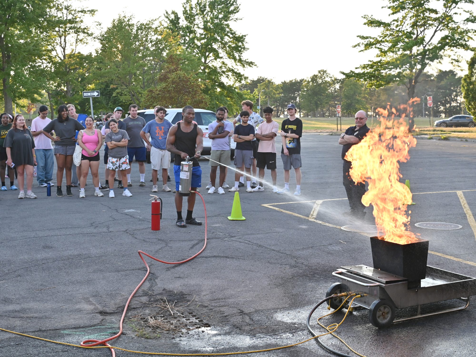 In August, before new students even moved on campus, Oswego Town fire officials hosted training for residence assistants on fire prevention, how to use fire extinguishers and more