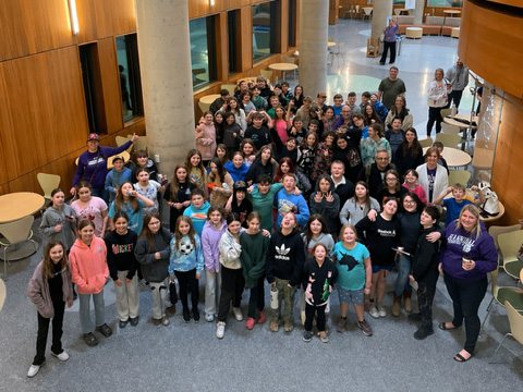 About 75 fifth-grade students from Hannibal Central School District (HCSD) spent the day exploring science, discovery and possibility during a field trip to the Shineman Center at SUNY Oswego on Friday, April 17.