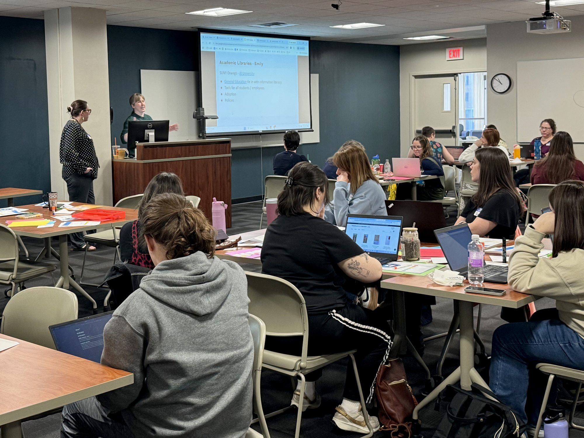 SUNY Oswego’s library faculty and professional staff recently welcomed nearly 30 librarians from around central and northern New York to Penfield Library for a joint professional development day on March 9.