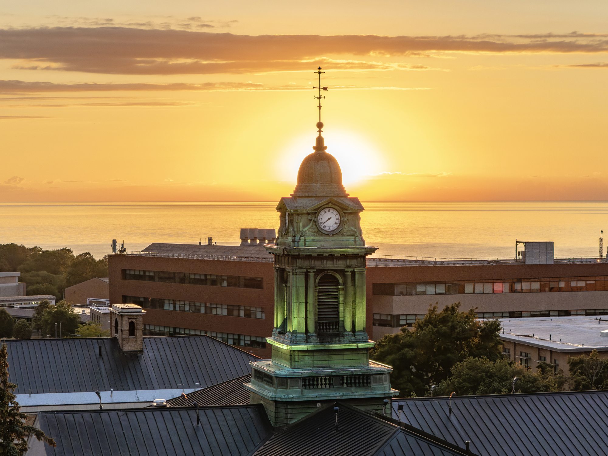 Aerial pespective of Sheldon Hall cupola