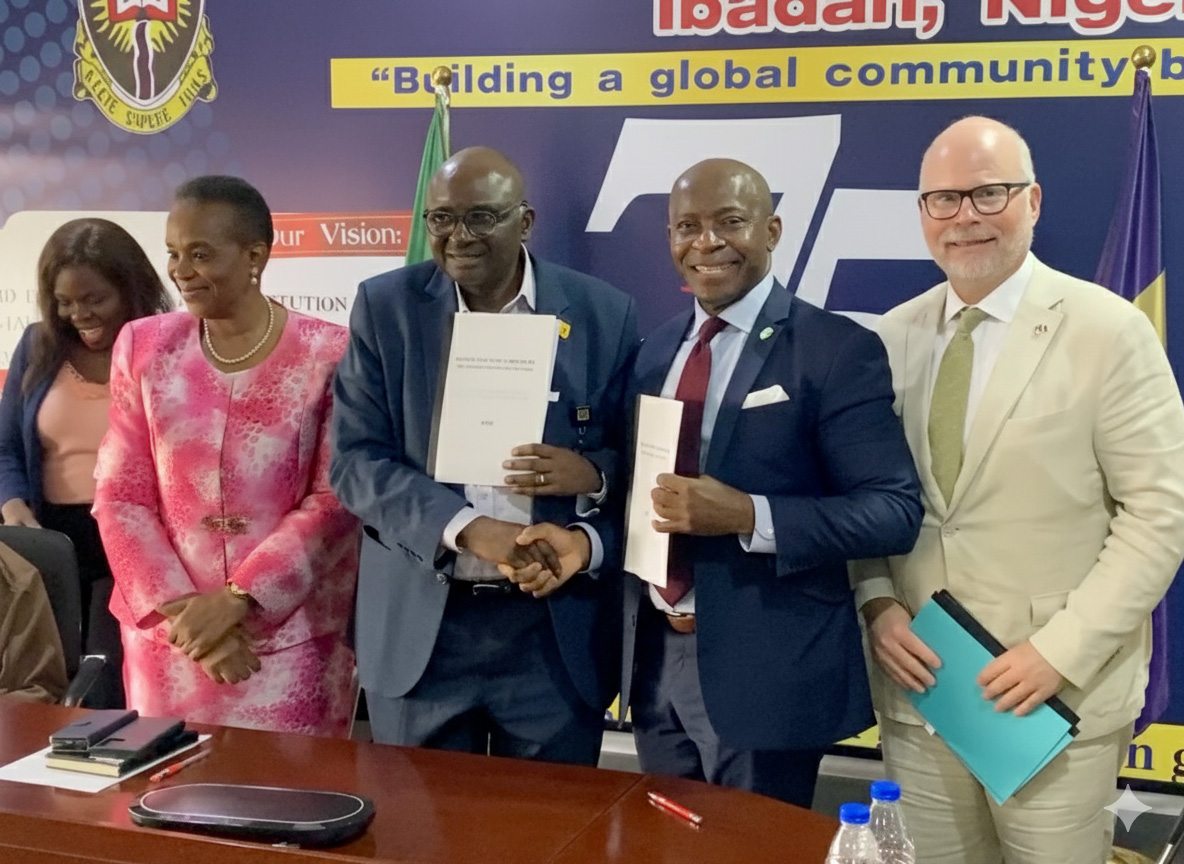 President Nwosu at the University of Ibadan, where he signed Oswego’s first institutional agreement in Nigeria