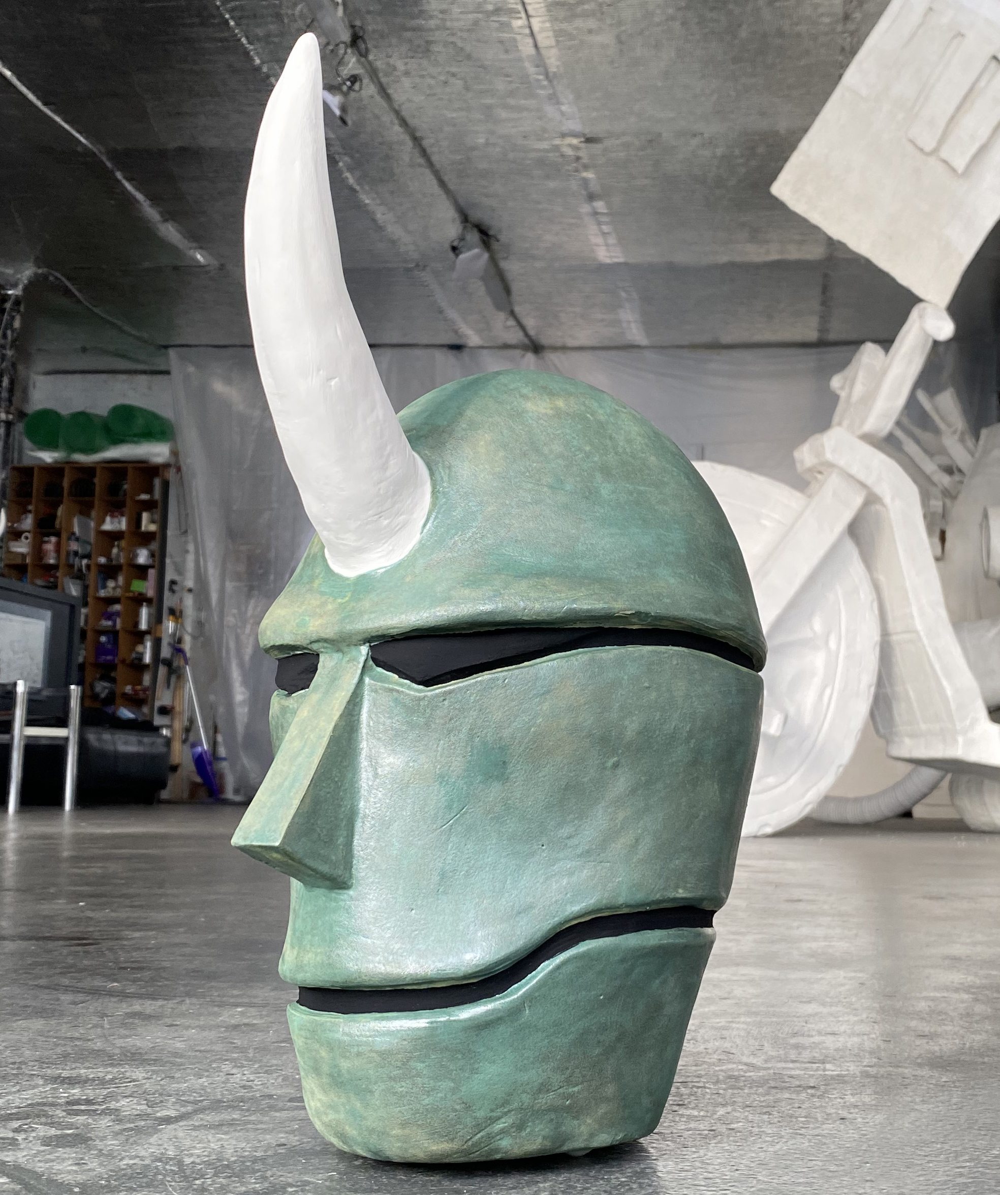 Large rhinoceros head from Rhino World Order exhibition