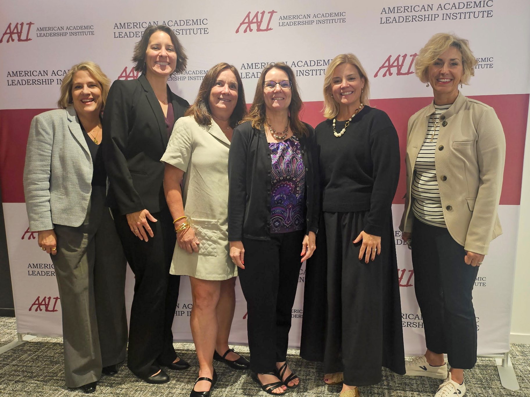 Kristen Eichhorn (second from right) pauses with fellow top campus administrators in the American Association of State Colleges and Universities’ Becoming a Provost Academy