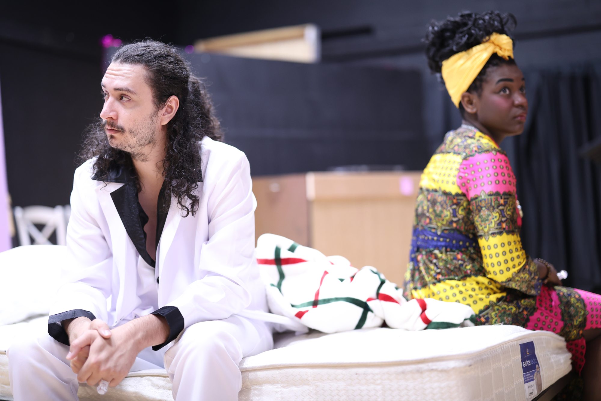 "Haunted Hearts," written by Juliet and Keith Giglio, will premiere Sept. 17, and run through Sept. 20, at the CNY Arts Center in Fulton. Featured performers in the romantic comedy include, from left, Nolan Callahan and Shy Sims, a 2024 SUNY Oswego cinema and screen studies graduate.