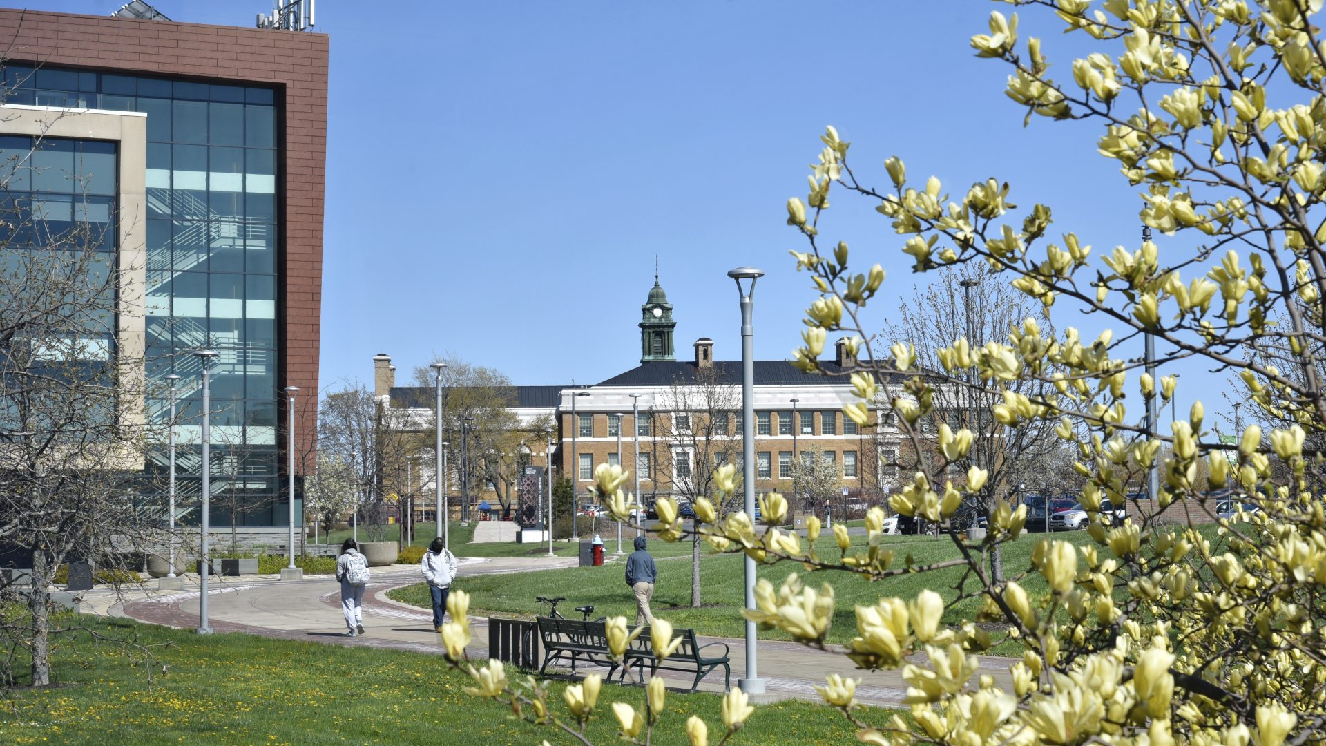 SUNY Oswego campus in the spring