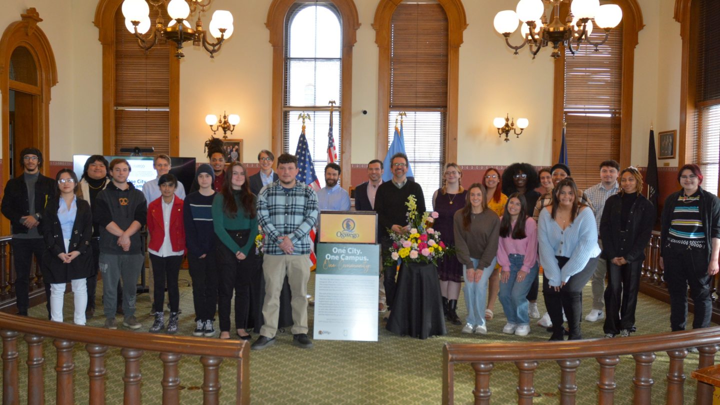 A group of students at City Hall