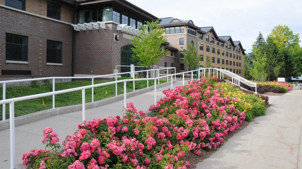 Front of Johnson Hall. 