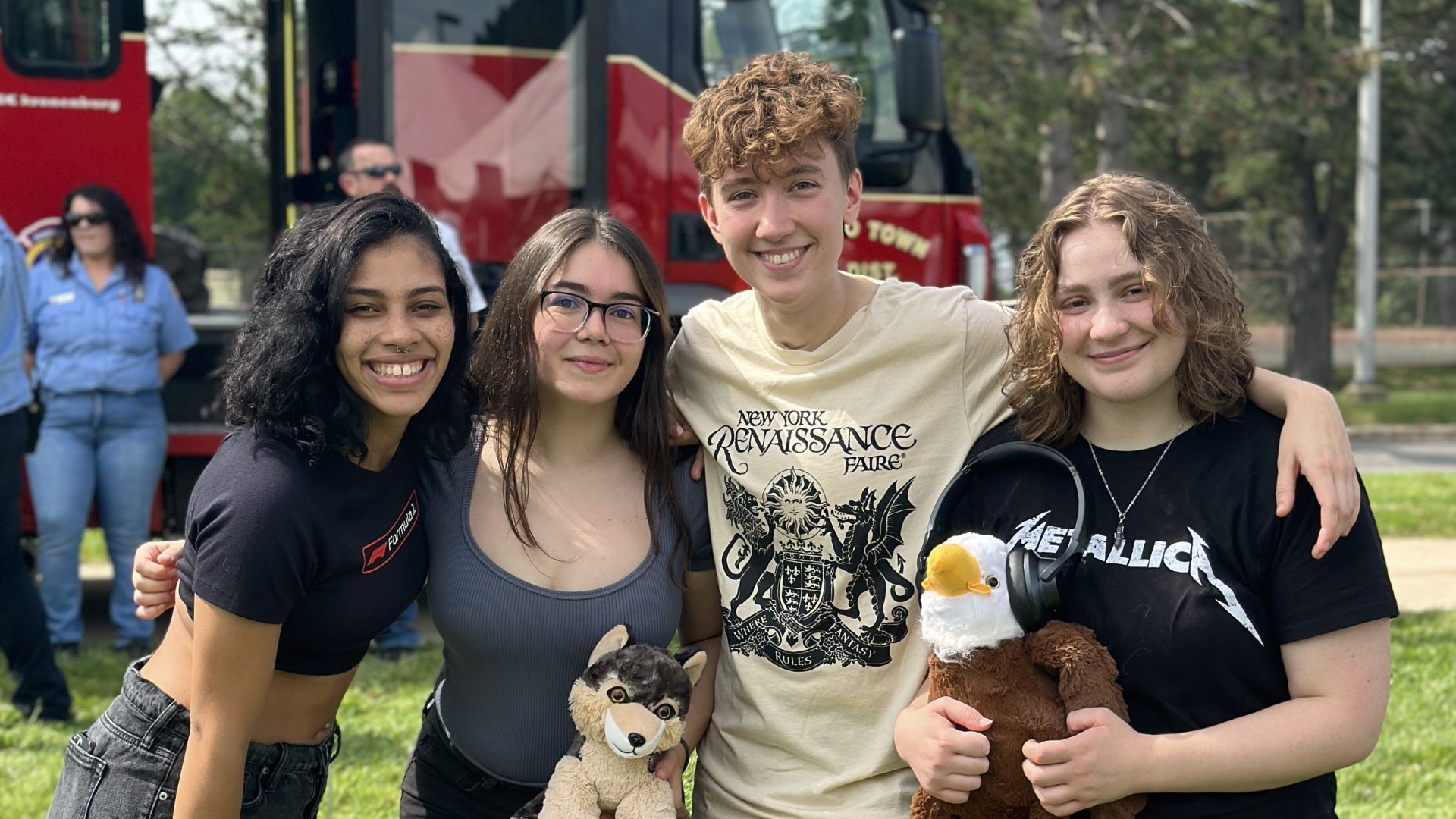 Four students at Lakerfest. 