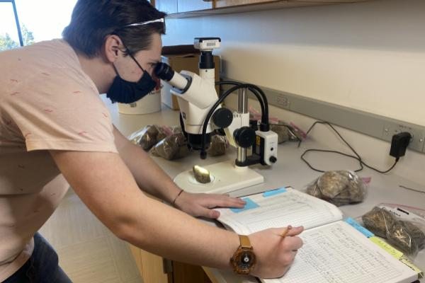 Charles Chapman in the laboratory.