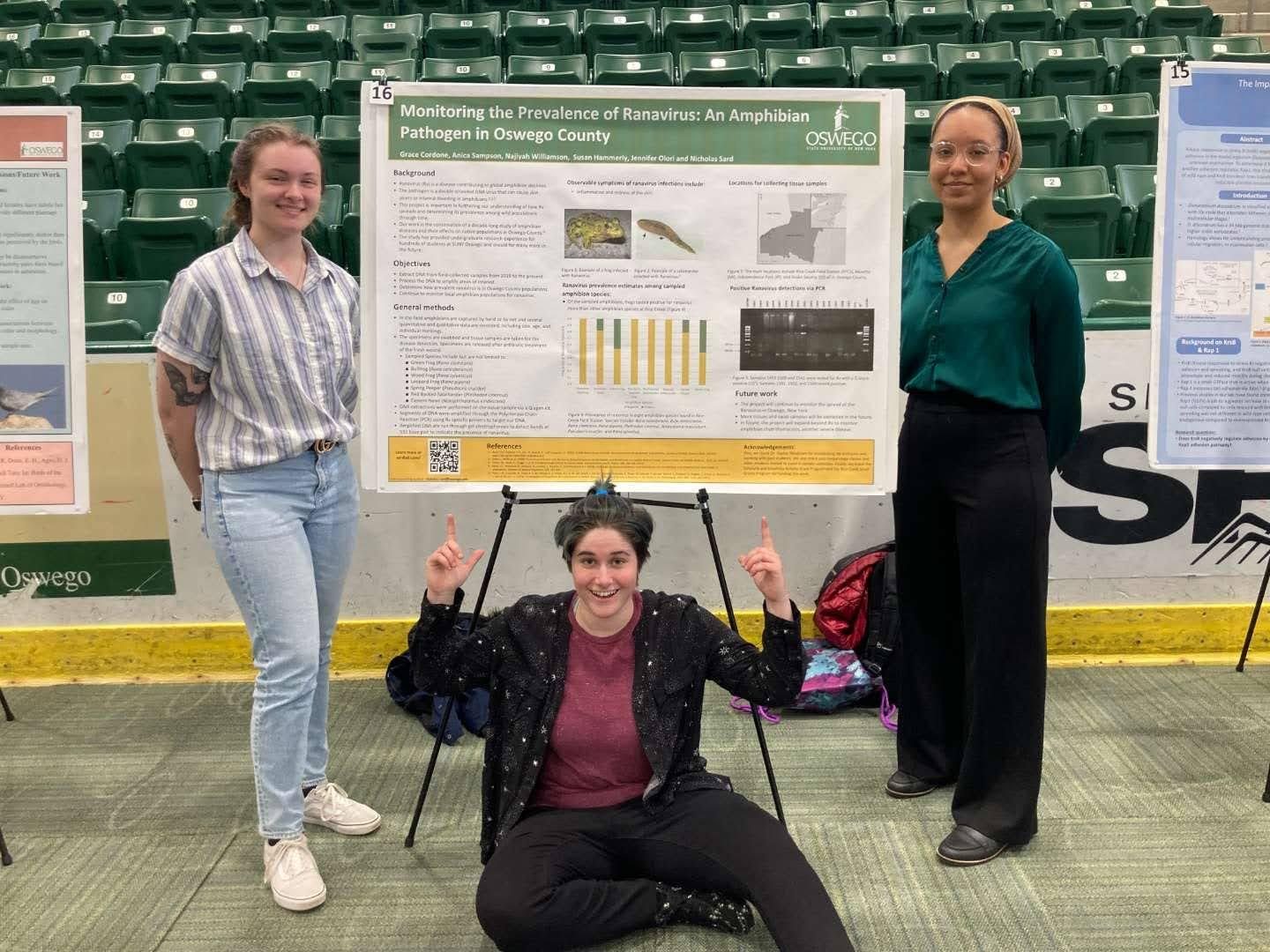 Anica Sampson with research poster