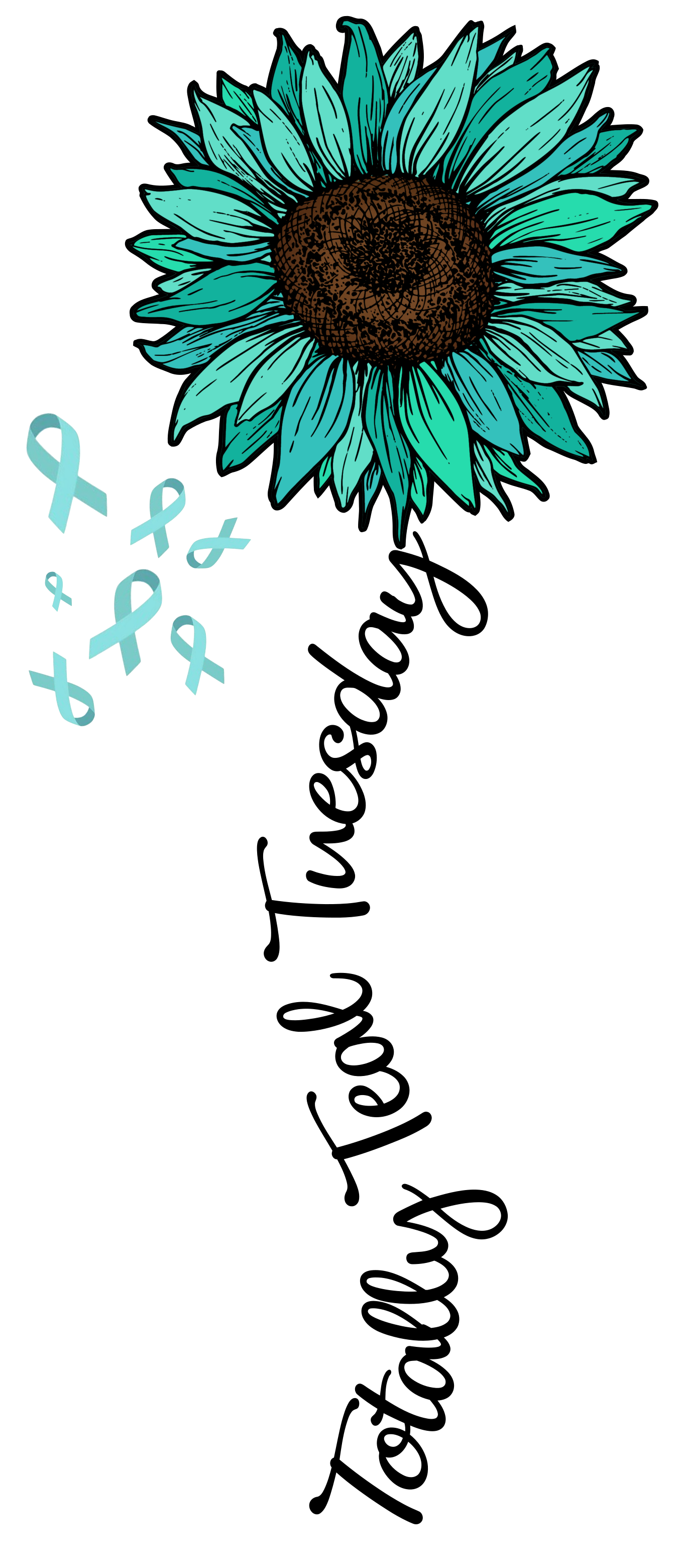 Totally Teal sunflower T-shirt logo