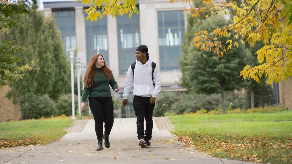 Students enjoy a crisp fall day