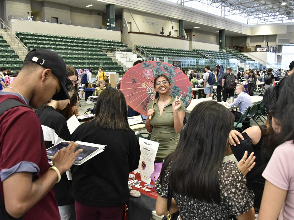 Students gather at an Involvement Fair