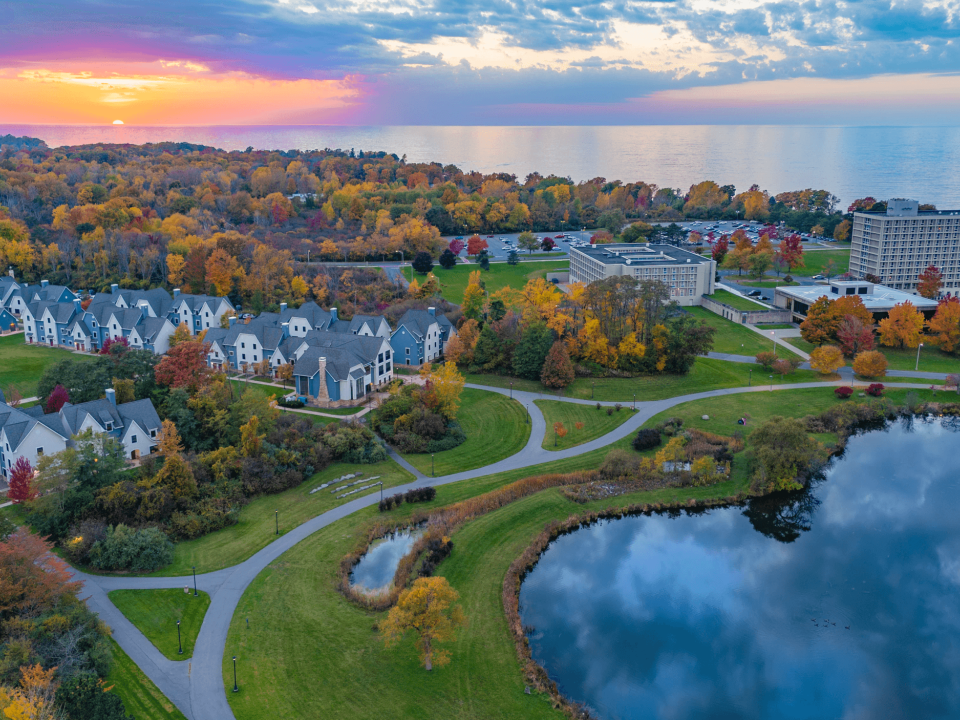 amazing drone photo of SUNY Oswego 