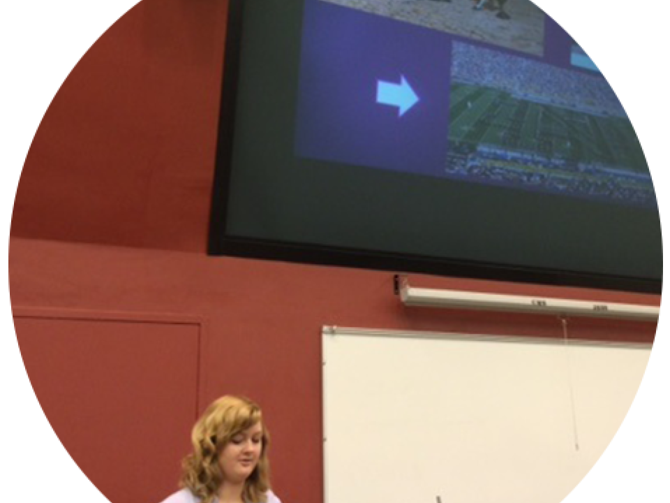 Honor Society student giving a presentation