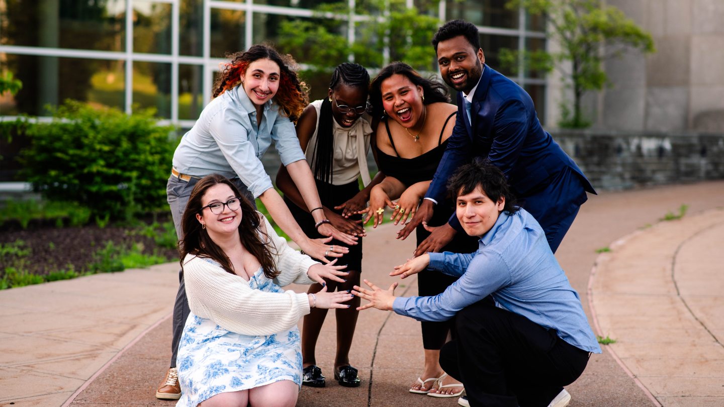 Part of the Orientation Team dressed up and making a goofy pose.