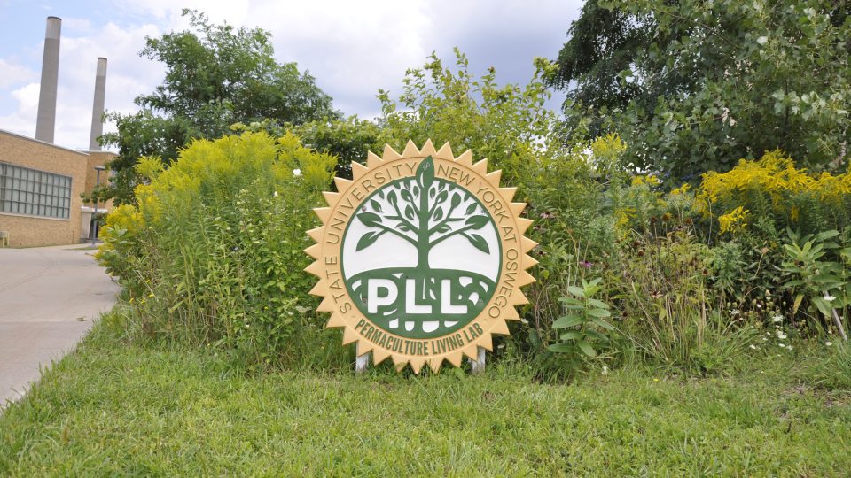 PLL sign displayed at the PLL pollinator bed