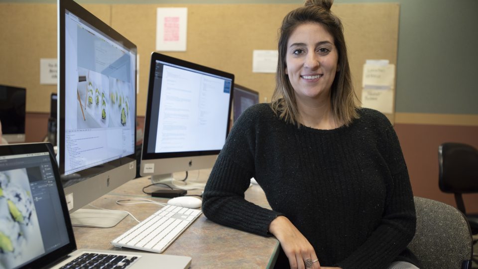 female student with computers