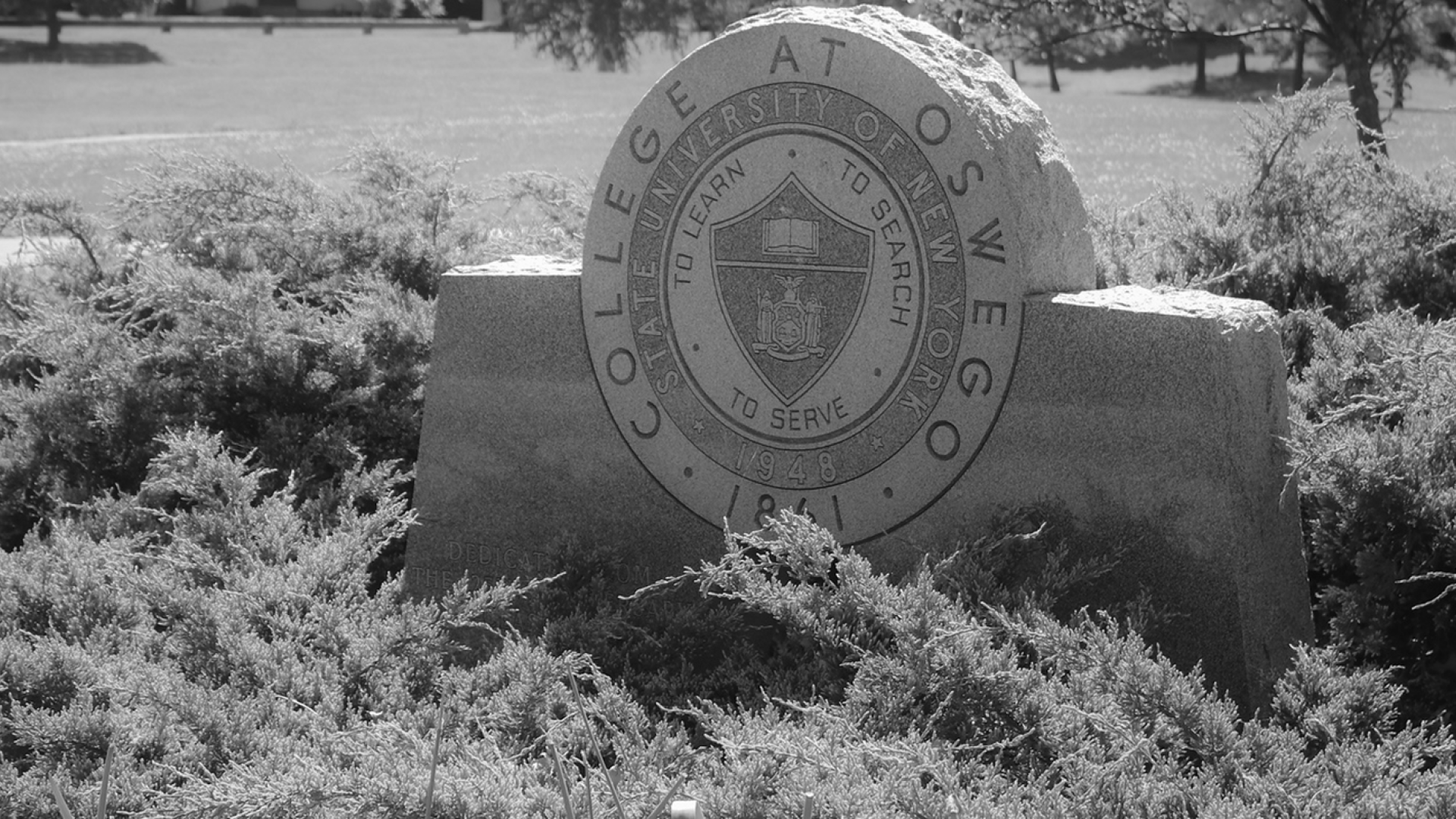 Stone sign of SUNY Oswego