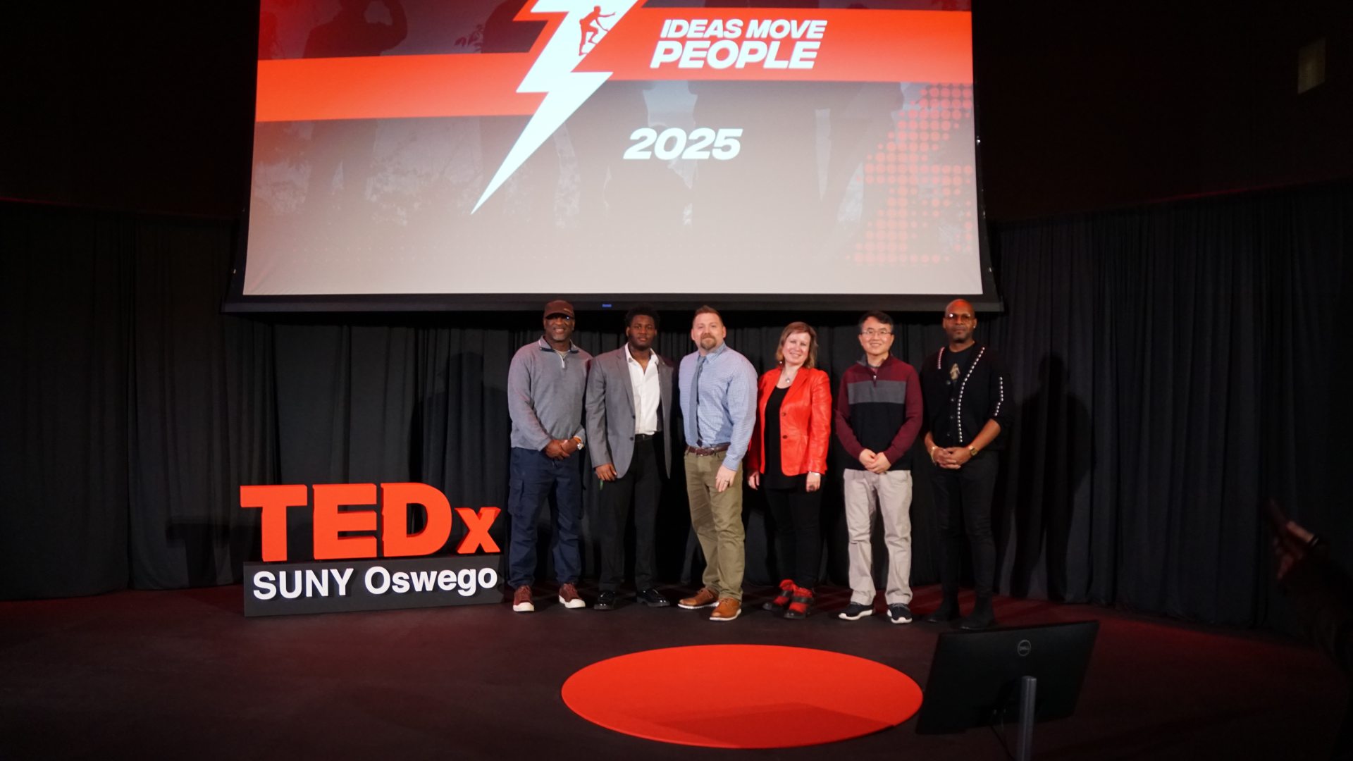 6 Speakers on the TEDx SUNY Oswego stage