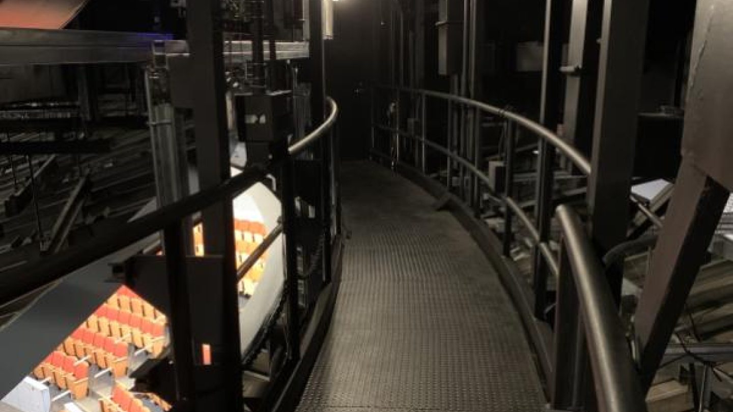 catwalk shot above stage at Charlotte Waterman Theatre