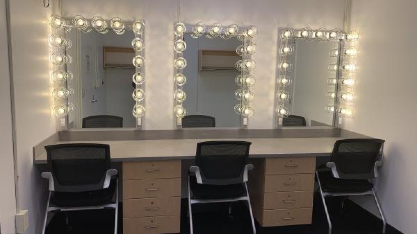 Quick change room at Charlotte Waterman Theatre