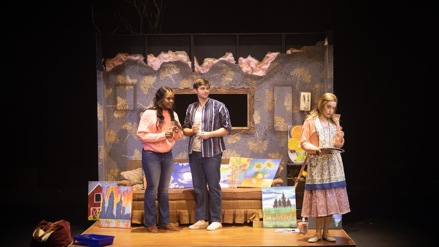 Three actors on stage
